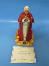 A DANBURY MINT ' A PAPAL BLESSING' WITH INSET MEDALLION AND CERTIFICATE