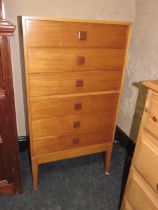 A MID CENTURY TEAK SIX DRAWER CHEST W-61 CM