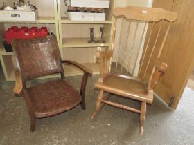 AN AMERICAN ROCKING CHAIR AND AN ARMCHAIR (2)