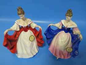 ROYAL DOULTON FIGURINE "SARA" IN BOTH BLUE AND RED COLOUR WAYS