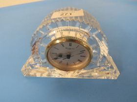 A WATERFORD CRYSTAL MANTLE CLOCK