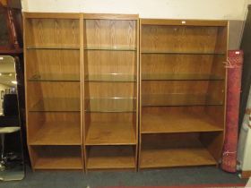 THREE SHOP DISPLAY BOOKCASES