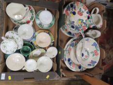 TWO TRAYS OF ASSORTED CERAMICS TO INCLUDE WEDGWOOD WILD STRAWBERRY