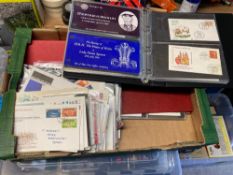 FOUR ALBUMS OF FIRST DAY COVERS TOGETHER WITH A LARGE QUANTITY OF LOOSE SHEETS OF FIRST DAY COVERS