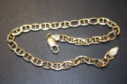 A YELLOW METAL BRACELET STAMPED 585 approx weight 8.6g, L 26 cm