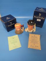 TWO LIMITED EDITION ROYAL DOULTON CHARACTER JUGS W.G GRACE AND THE HAMPSHIRE CRICKETER