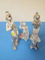 FOUR SPANISH STYLE CLOWN FIGURINES