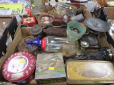 TWO BOXES OF VINTAGE COLLECTABLES - SODA SYPHONS ETC