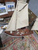 TWO LARGE MODEL YACHTS TOGETHER WITH A TRAWLER (3)