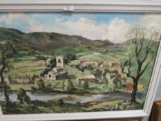 A FRAMED OIL ON BOARD OF THE YORKSHIRE DALES, SIGNED KETTLEWELL LOWER RIGHT, 49 X 75 CM