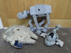 A SELECTION OF VINTAGE STAR WARS VEHICLES A/F