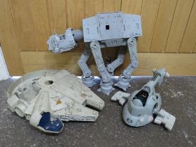 A SELECTION OF VINTAGE STAR WARS VEHICLES A/F