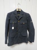 A VINTAGE RAF JACKET WITH SEWN BADGES TO ARMS