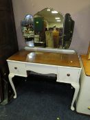 TWO RETRO WHITE PAINTED DRESSING TABLES (2)