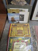 A SELECTION OF PICTURES AND PRINTS TO INCLUDE TWO PAINTINGS ON BOARD AND TWO MODERN 'BUILD YOUR OWN'