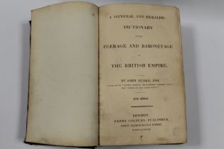 A PART LEATHER BOUND 'BURKE'S PEERAGE 1838 FIFTH EDITION, PUBLISHED BY HENRY COLBURN