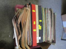 A TRAY OF LP RECORDS, 7" SINGLES AND 78'S