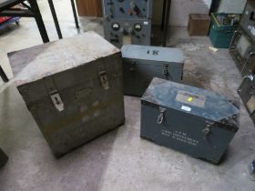 THREE WOODEN MILITARY INSTRUMENT CASES (3)