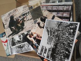 A BOXED AMOUNT OF PHOTOGRAPHS AND NEGATIVES FROM THE AFGHAN WAR - VARIOUS SUBJECTS