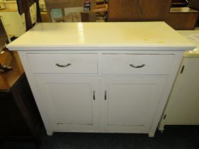 A PAINTED SMALL KITCHEN DRESSER - W 107 CM