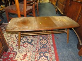 A SMALL ERCOL STYLE COFFEE TABLE