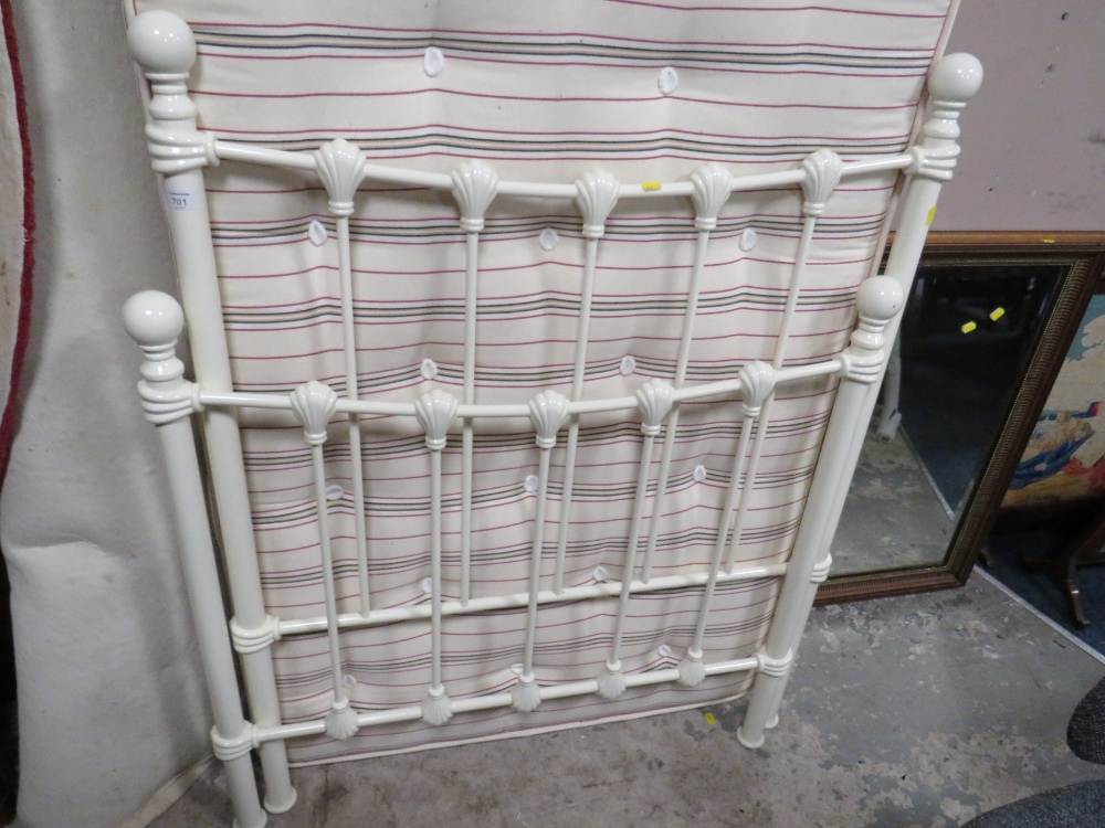 A MODERN VICTORIAN STYLE SINGLE BED FRAME AND MATTRESS - Image 2 of 3