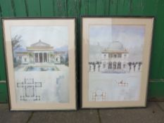 TWO LARGE JEAN BAPTISE PAULIN PRINTS, FRAMED AND GLAZED