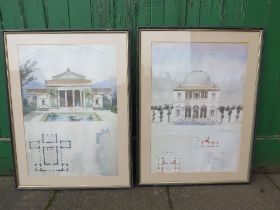 TWO LARGE JEAN BAPTISE PAULIN PRINTS, FRAMED AND GLAZED