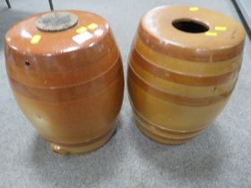 TWO SALT GLAZED DRINKS BARRELS