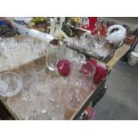 THREE TRAYS OF ASSORTED GLASS WARE