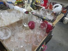 THREE TRAYS OF ASSORTED GLASS WARE