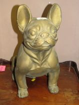 A REPRODUCTION RESIN FRENCH BULLDOG H-42 CM