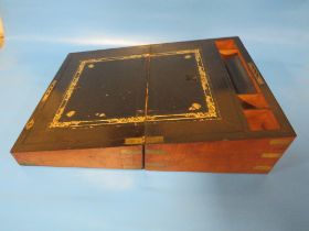 A BRASS BOUND WRITING SLOPE