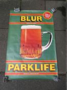 A LARGE BLUR 'PARK LIFE' POSTER - APPROX 152 X 101.5 CM