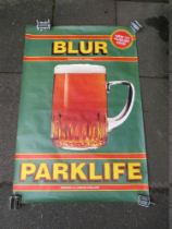 A LARGE BLUR 'PARK LIFE' POSTER - APPROX 152 X 101.5 CM