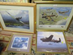 A COLLECTION OF ASSORTED PICTURES, PRINTS AND PAINTINGS TO INCLUDE FOUR FRAMED AIRCRAFT PICTURES,