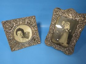 TWO ANTIQUE HALLMARKED SILVER PHOTO FRAMES A/F