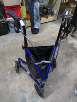 A FOLD AWAY TRI-WALKER WITH SHOPPING BAG