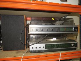 A BOOTS AUDIO 3000 MUSIC CENTRE AND A PHILIPS 943 MUSIC CENTRE, BOTH WITH SPEAKERS