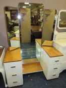 A DECO WHITE PAINTED WARDROBE AND DRESSING TABLE (2)