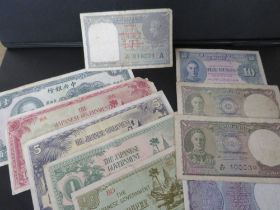 A QUANTITY OF WORLD BANKNOTES, INCLUDING TWO GEORGE VI 'RUPEES', A CENTRAL BANK OF CHINA 100 YUAN
