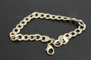 A GOLD PLATED 925 SILVER FLAT LINKED BRACELET