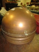 A QUANTITY OF 11 COPPER CIRCULAR SHADES/BOWLS DIA. 38 CM