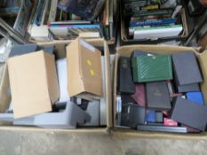 TWO BOXES OF JEWELLERY DISPLAY CASES, COIN DISPLAY BOXES ETC