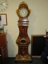 A MODERN DECORATIVE FRENCH LONGCASE CLOCK WITH ENAMELLED DIAL - H 202 CM