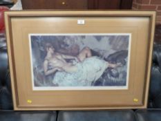 A WILLIAM RUSSELL FLINT ARTIST PROOF PRINT SIGNED IN PENCIL ' RECLINING NUDE'