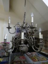 A LARGE TWELVE BRANCH CHANDELIER