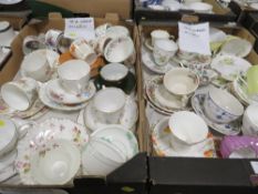TWO TRAYS OF ASSORTED TEA WARE TO INCLUDE COALPORT AND ROYAL ALBERT