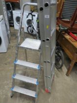 TWO ALUMINIUM LADDERS