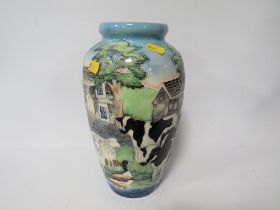 A LARGE OLD TUPTON WARE FARMYARD VASE